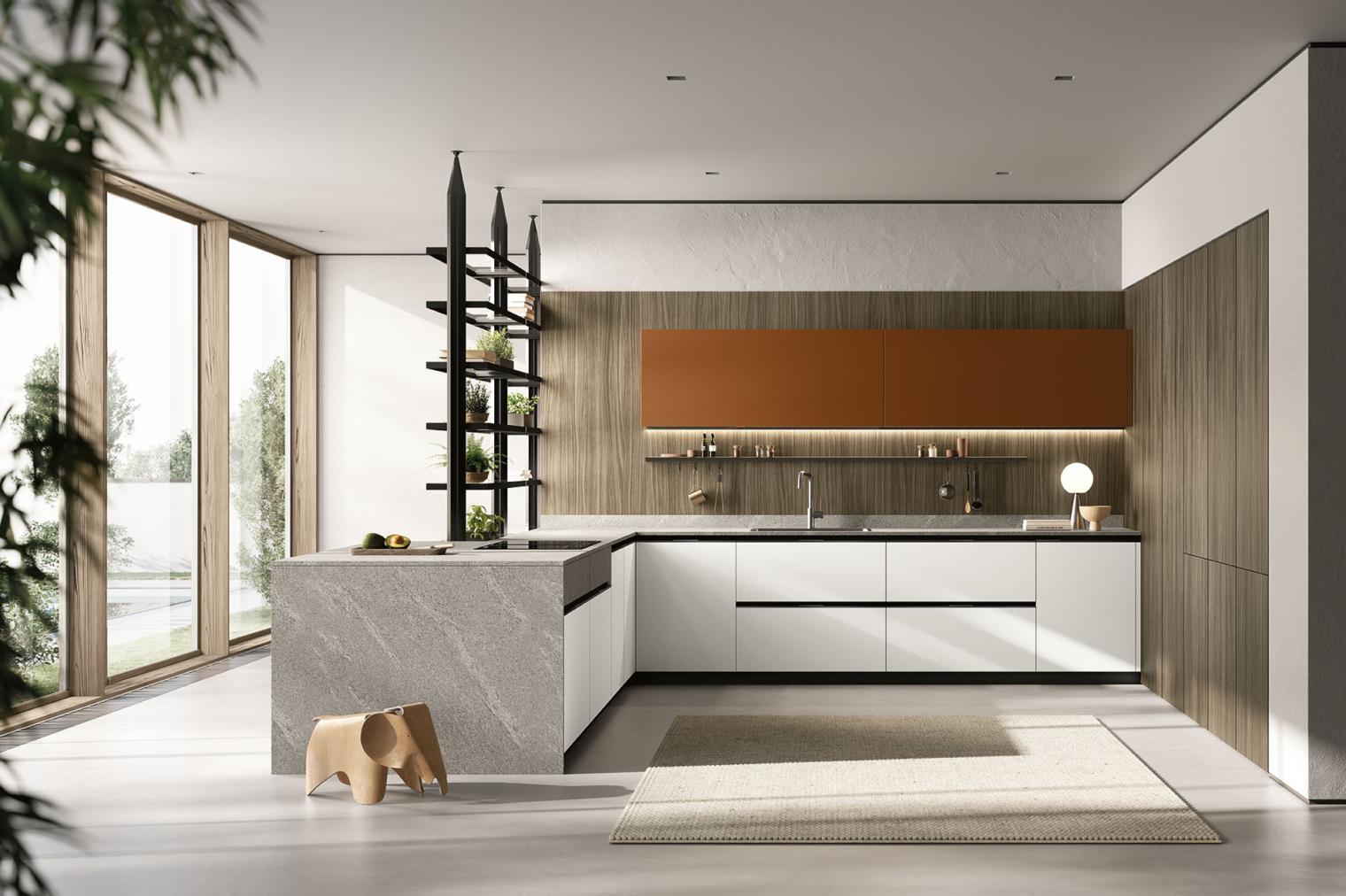 FebalCasa_Cucina_Moderna_Origina_AntaProfiloAlluminio_Vol1_Compo8e-1 Color drenching consigli colori arredamento